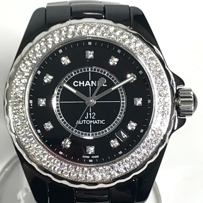 シャネル CHANEL J12 12PD ダイヤベゼル ダイヤモンド メンズウォッチ ウォッチ 腕時計 セラミック ブラック