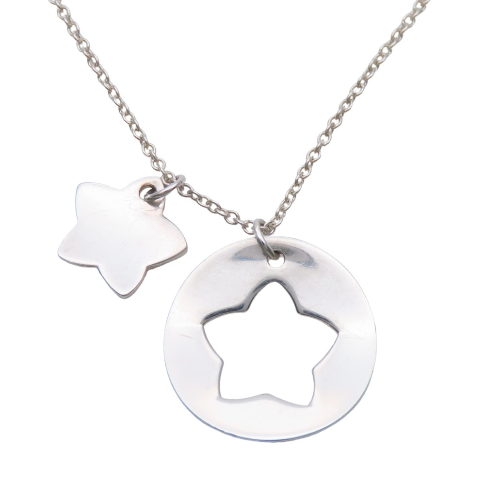 【中古】 ティファニー ネックレス スターカットアウトサークル シルバー925 約2.7g シルバー アクセサリー レディース 女性 TIFFANY&Co.