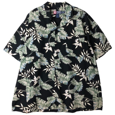 古着 ラルフローレン Ralph Lauren CHAPS チャップス ボタニカル柄 オープンカラー ハワイアンアロハシャツ ボックスシャツ メンズXXL相当/eaa581562