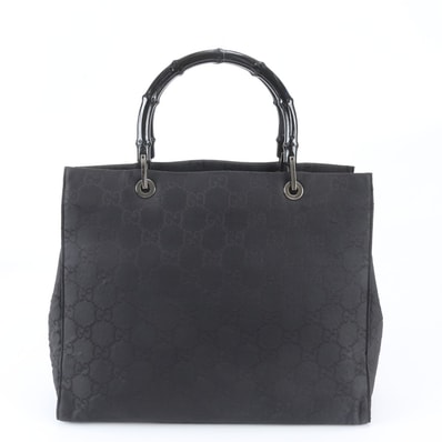 ■美品 グッチ バンブーGG ナイロン 002 1010 ハンドバッグ