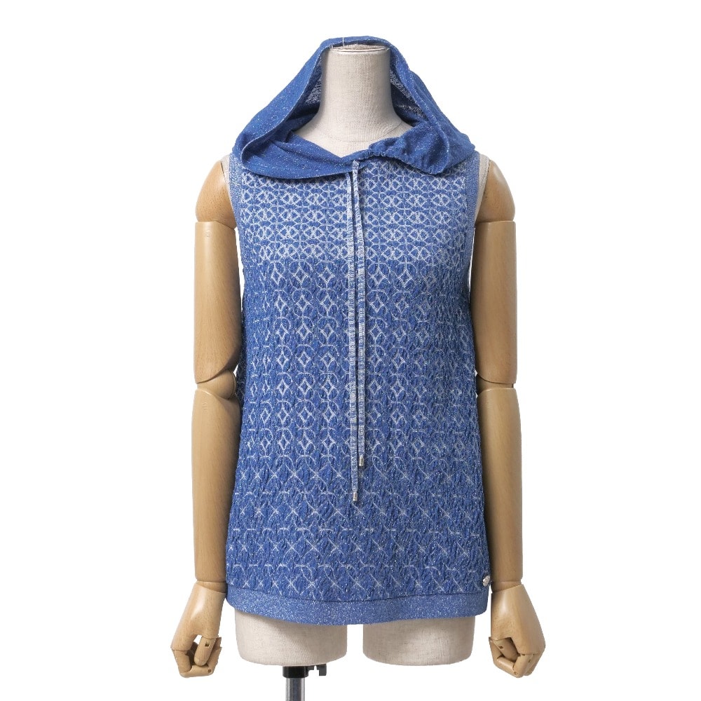 ■美品■CHANEL シャネル パーカー サイズ36 P50 ラメ ニット ノースリーブ ブランド古着【中古】20260205/RA7673