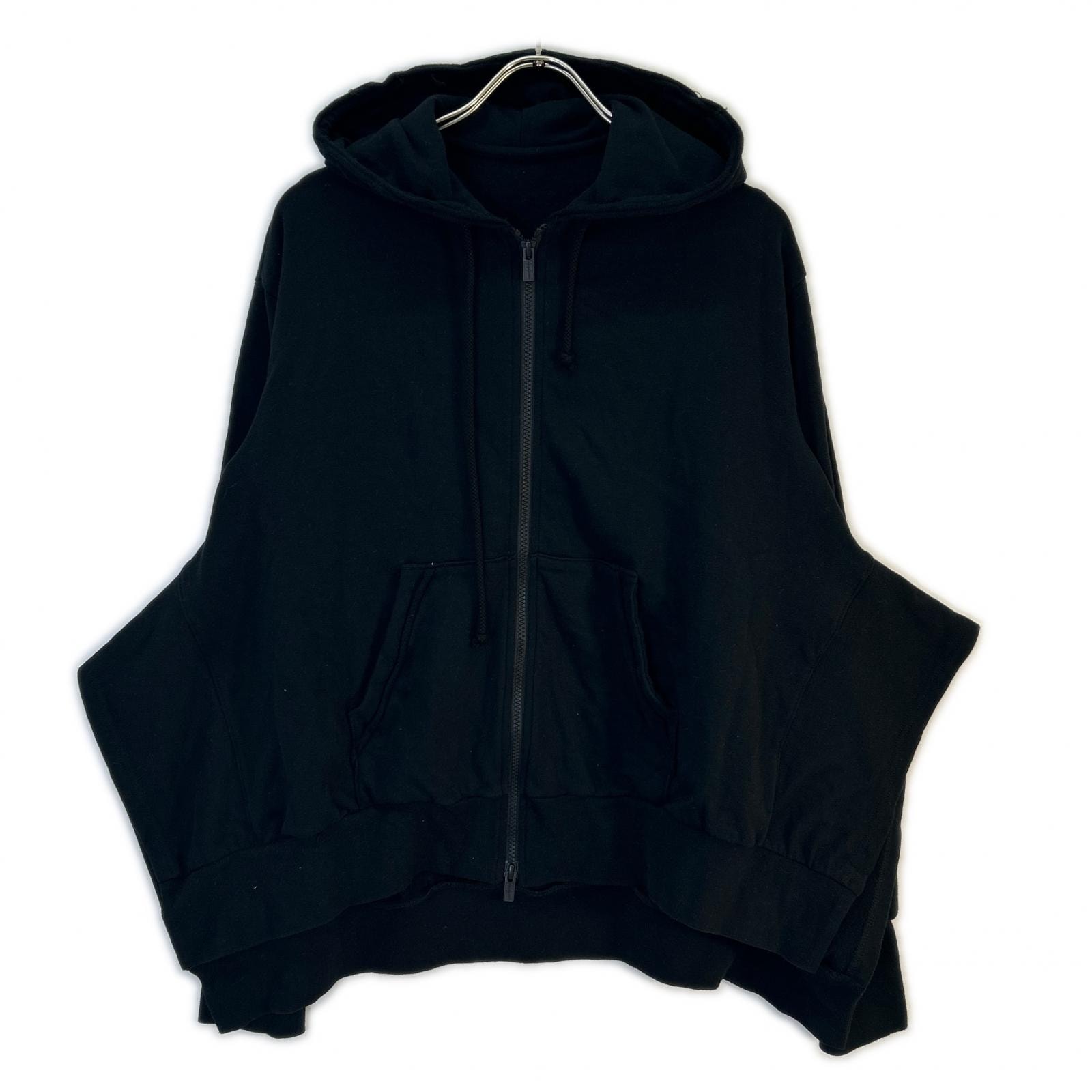 ヨウジヤマモト 24年製 FO-T40-074 ブラック サイドスリット ジップ フーディー 2