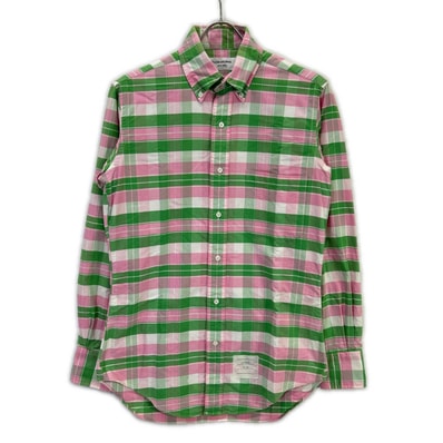 トムブラウン MWL001AW6219 ピンク×グリーン BDシャツ 1