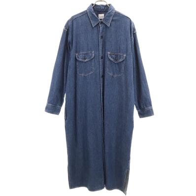 Lee リー 長袖 ロング デニム シャツワンピース M