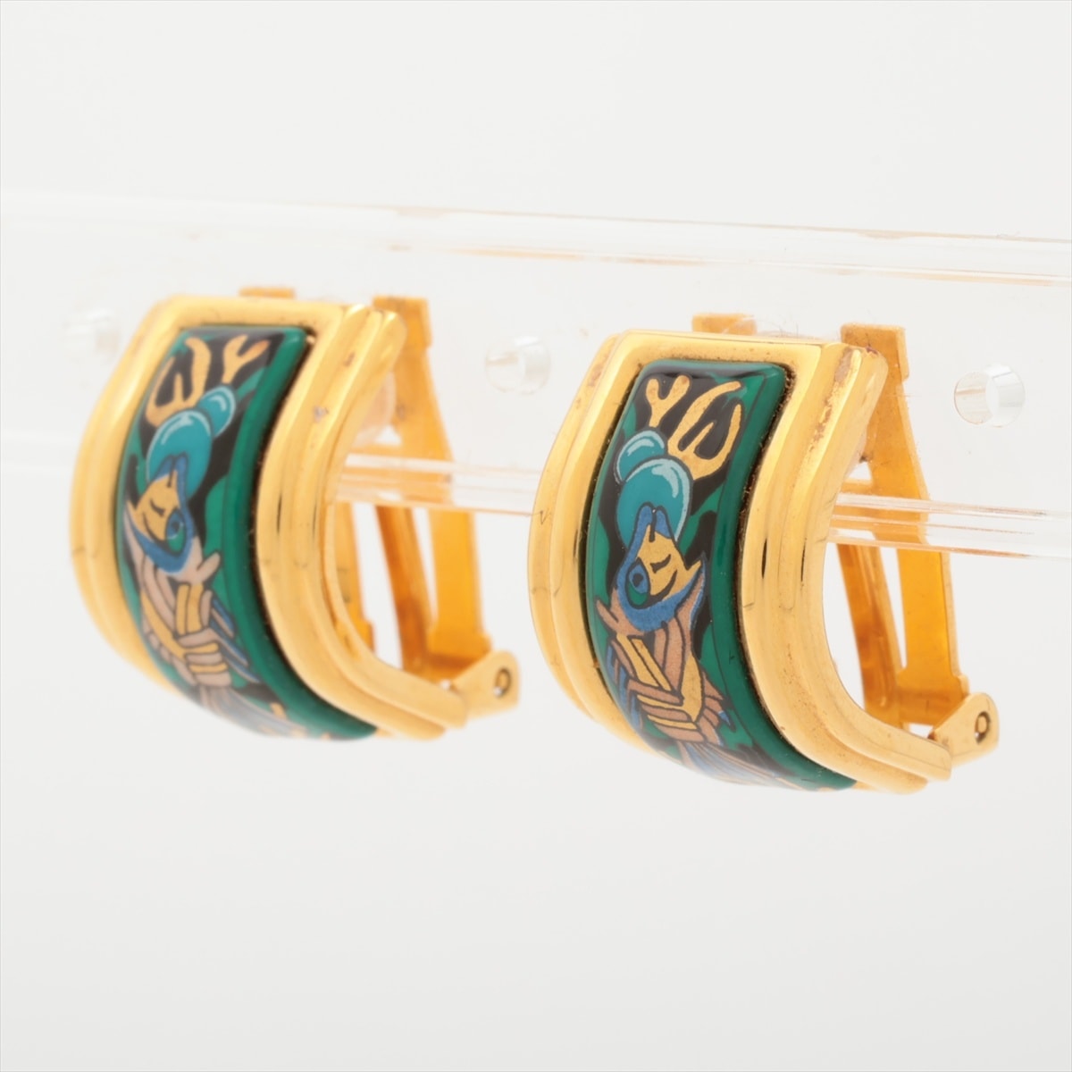 エルメス HERMES エマイユ ゴールド イヤリング【中古】