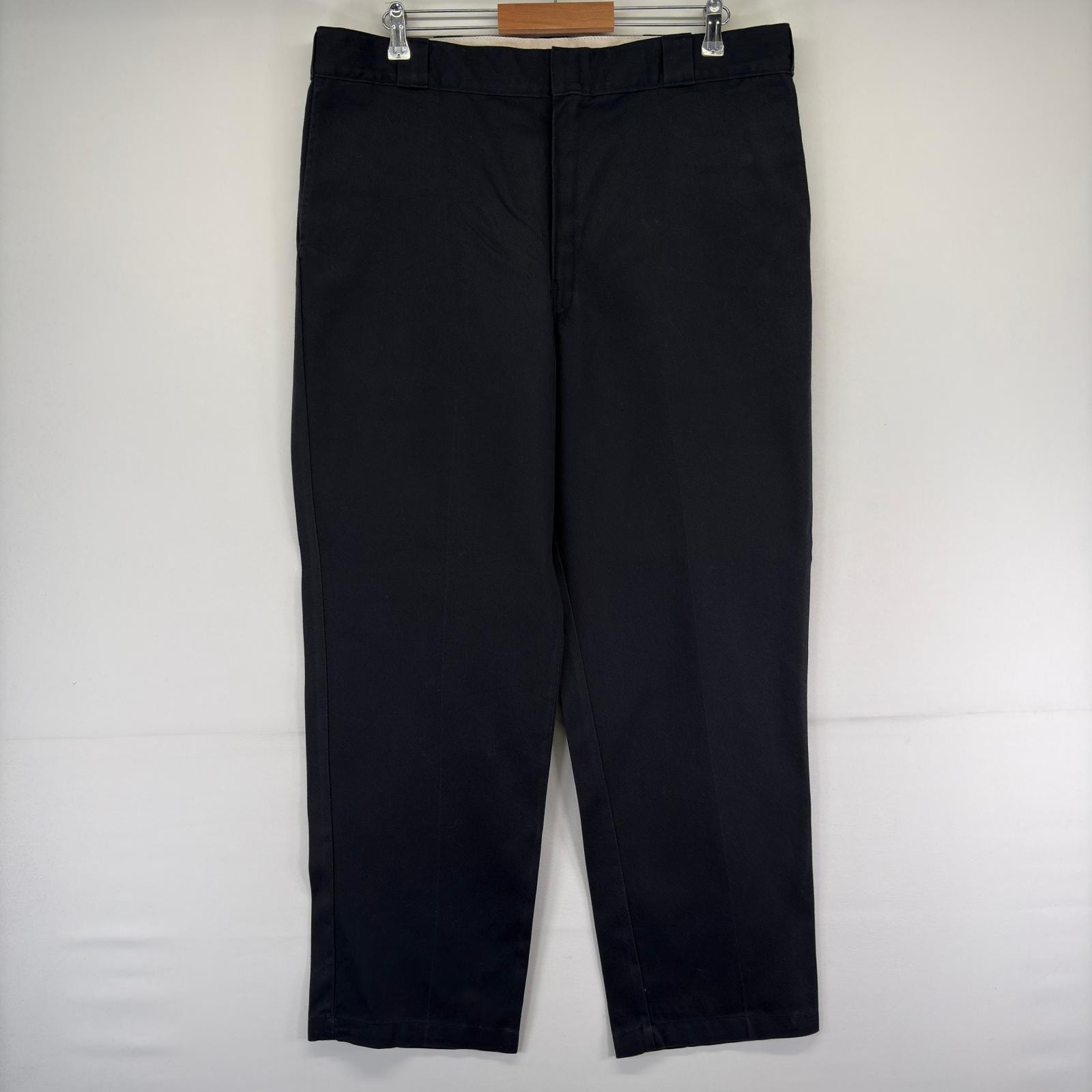 古着 ディッキーズ Dickies パンツ 874 ワンポイントロゴ ジッパーフライ ワーク 作業着 w40 L32  ブラック メンズ