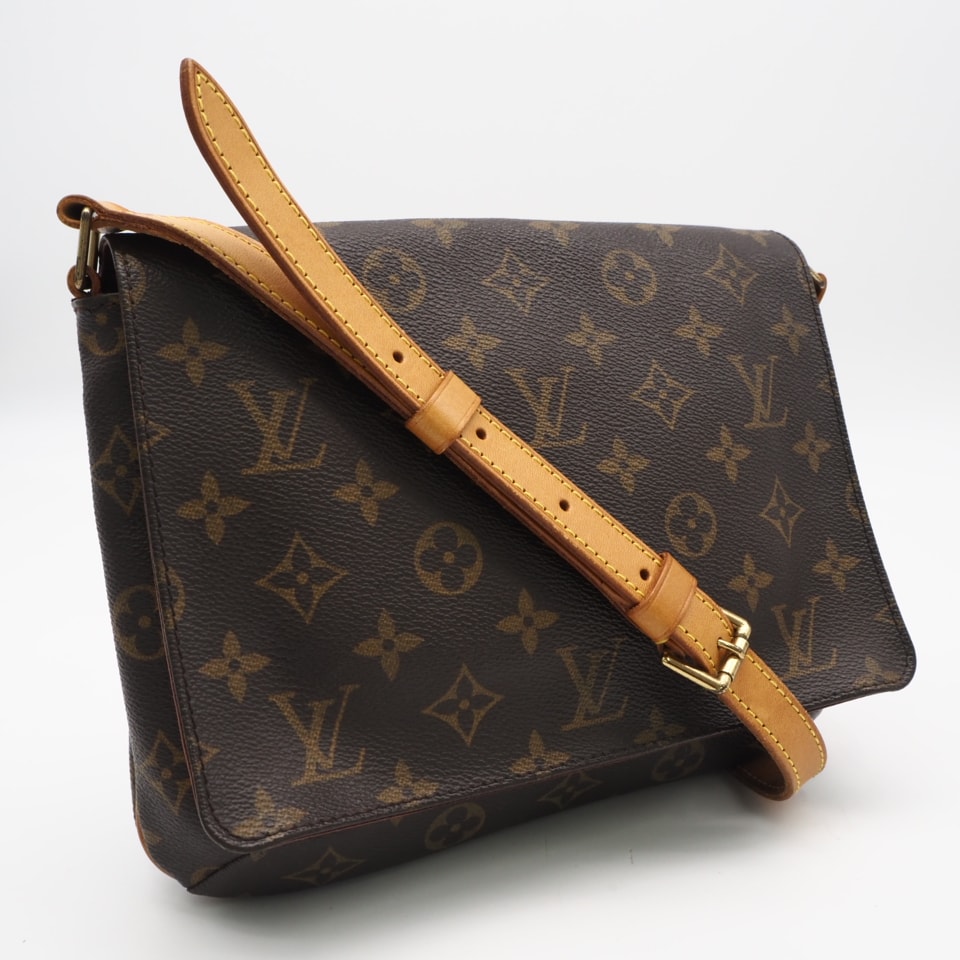 LOUIS VUITTON ルイ・ヴィトン モノグラム ミュゼット タンゴ ショート M51257 ショルダーバッグ ブラウン ベージュ コーティングキャンバス レザー レディース