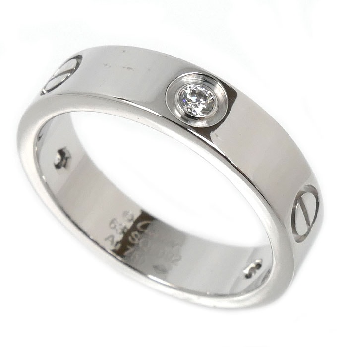 CARTIER カルティエ K18WG ホワイトゴールド ラブリング ハーフダイヤ リング・指輪 B4032563 ダイヤモンド 22.5号 63 10.5g メンズ【中古】【美品】