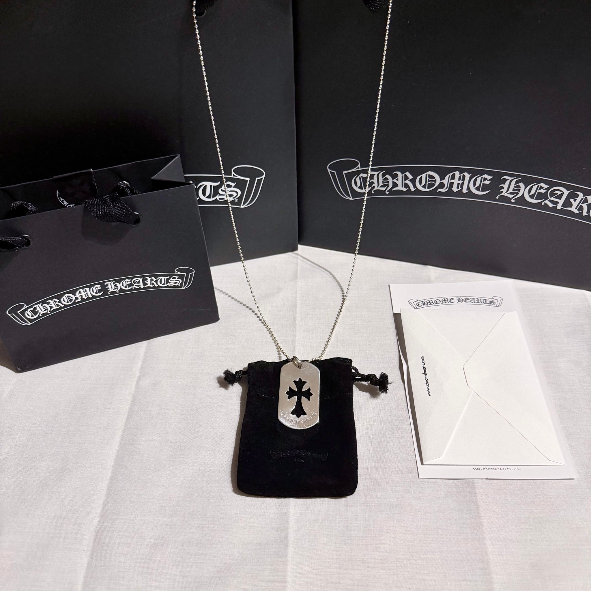 Chrome Hearts Cutout Cross Large Dog Tag Pendant Top SV925 "Silver"
