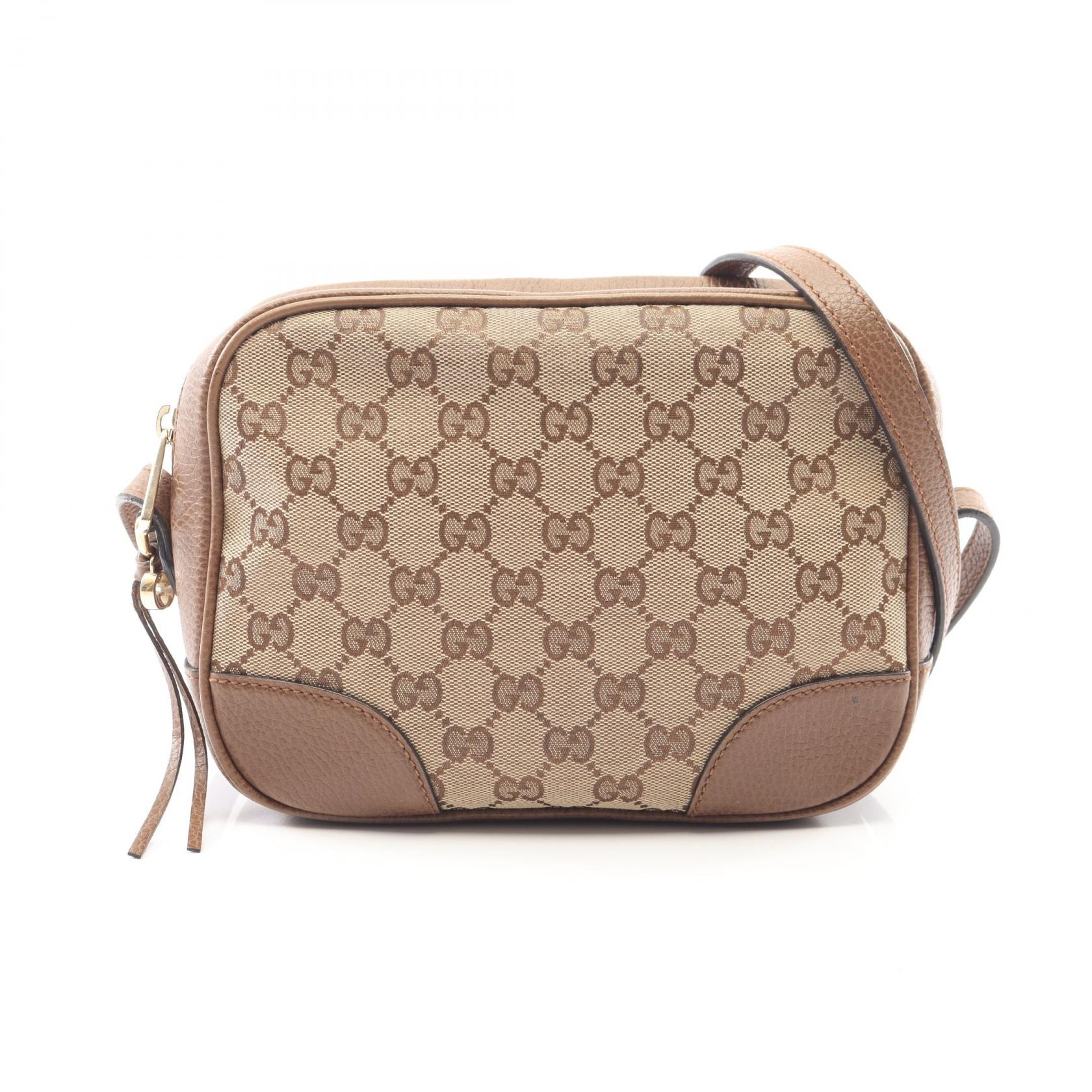 グッチ GUCCI ブリー GGキャンバス ショルダーバッグ バッグ キャンバス レザー レディース ベージュ系 / ブラウン系 449413 【中古】
