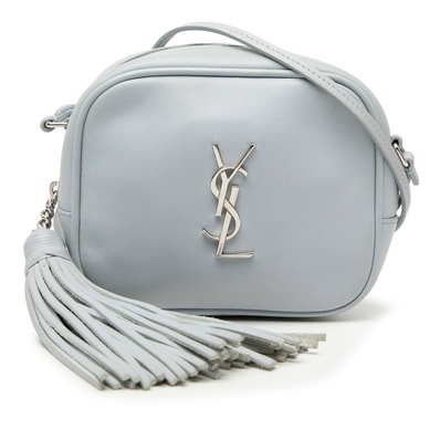 サンローラン YSLロゴ ブロガー タッセル ミニ ショルダーバッグ FLY425317 ブルー レザー レディース SAINT LAURENT 【中古】