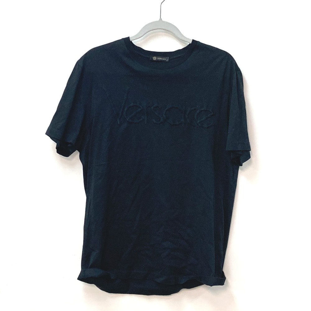 ヴェルサーチ VERSACE ロゴ アパレル トップス 半袖Tシャツ コットン ブラック