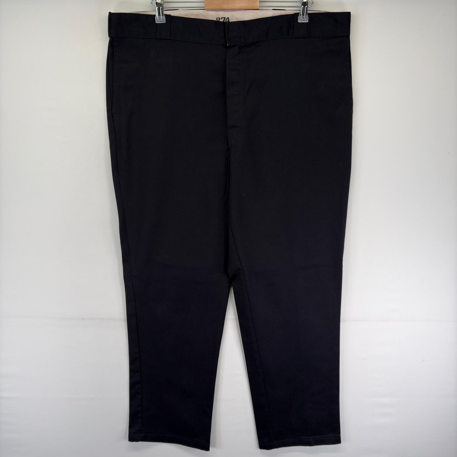 古着 ディッキーズ Dickies パンツ ワークパンツ チノパン スラックス 874 ストレート ジッパーフライ w42 L32  ブラック系 メンズ