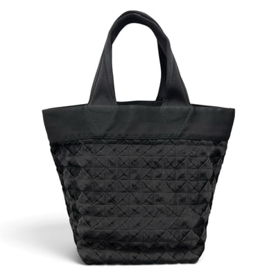 BOTTEGA VENETA 美品 ウェビング イントレチャート トートバッグ 667277 ICチップ確認済 ナイロン ブラック ハンドバッグ ショッピングバッグ BV ABランク 中古 鑑定済 ボッテガバッグ