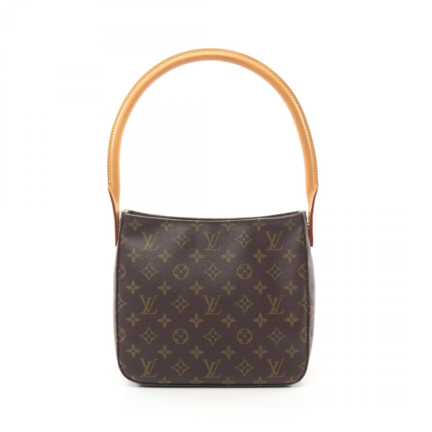 ルイ・ヴィトン LOUIS VUITTON ルーピングMM モノグラム ショルダーバッグ バッグ PVCコーティングキャンバス レザー レディース ブラウン系 M51146 【中古】