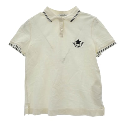 Christian Dior クリスチャンディオール ポロシャツ 443T10A4122 Dioriviera Polo Shirt ロゴ 半袖 ポロ シャツ ホワイト系 XS【中古】