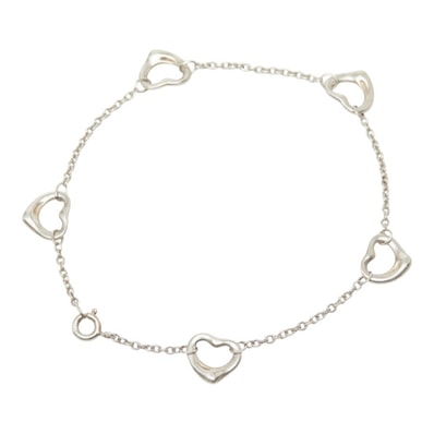 ティファニー エルサ ペレッティ オープンハート ブレスレット シルバー SV925 シルバー レディース TIFFANY&Co. 中古