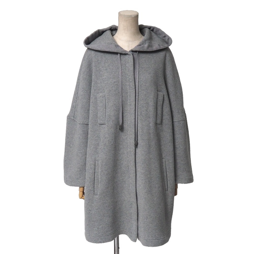 Max Mara Studio マックスマーラ ストゥディオ コート サイズM ニット フーデッド ドロップショルダー ブランド古着【中古】20260126/RA7386