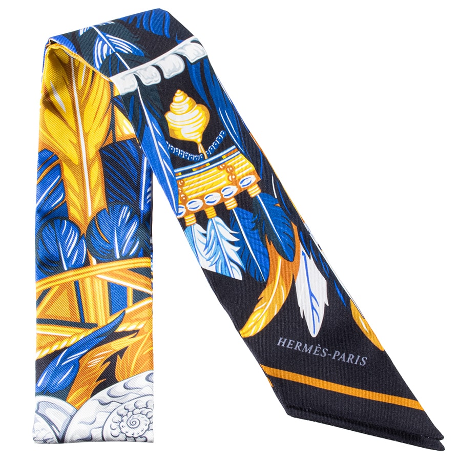 HERMES エルメス ツイリー Danse Pacifique ダンス・パシフィック 063572S 17 2021AW スカーフ シルク ネイビー マルチカラー【中古】