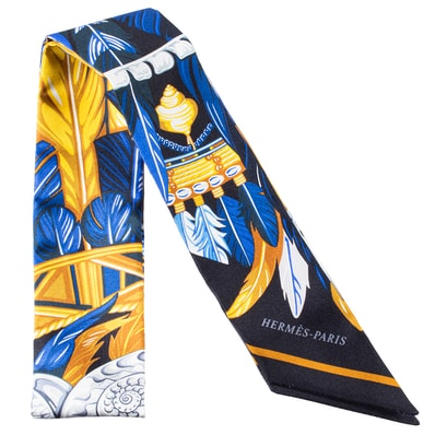 HERMES エルメス ツイリー Danse Pacifique ダンス・パシフィック 063572S 17 2021AW スカーフ シルク ネイビー マルチカラー【中古】