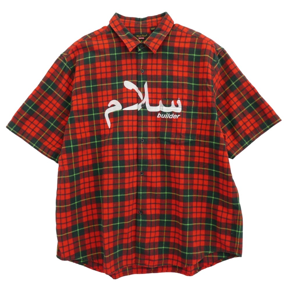 Supreme シュプリーム 半袖シャツ 23SS 23SS S/S Flannel Shirt 半袖 チェック フランネル シャツ レッド系 XL【中古】