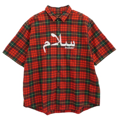 Supreme シュプリーム 半袖シャツ 23SS 23SS S/S Flannel Shirt 半袖 チェック フランネル シャツ レッド系 XL【中古】