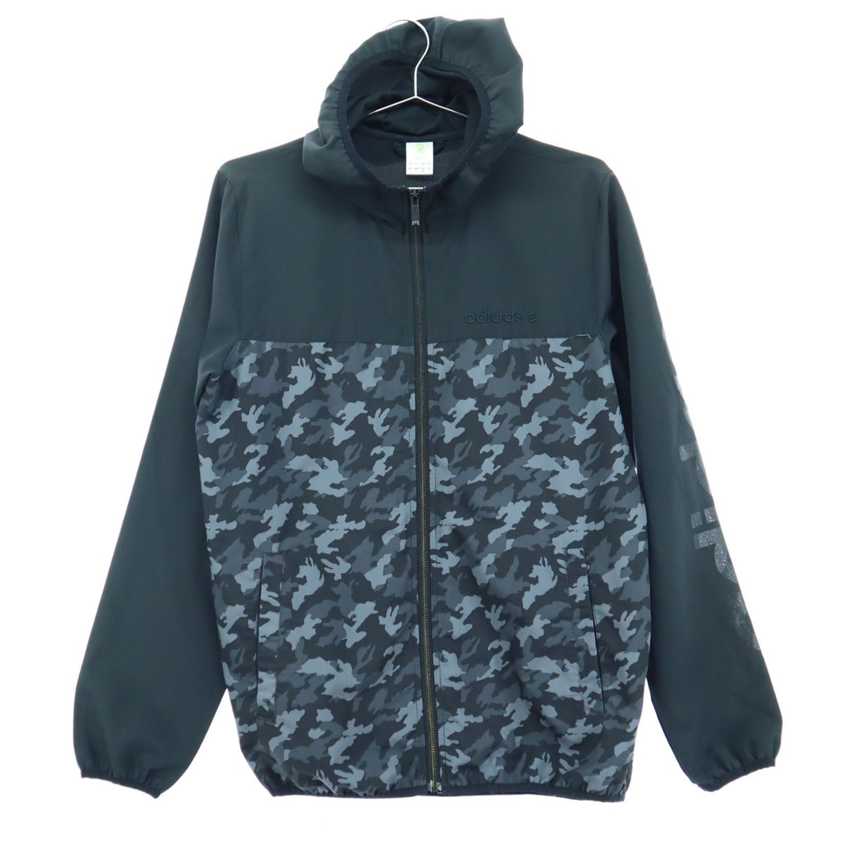 adidas NEO アディダスネオ ツートンカラー 迷彩柄 長袖 マウンテンパーカー M ブラック スポーツ