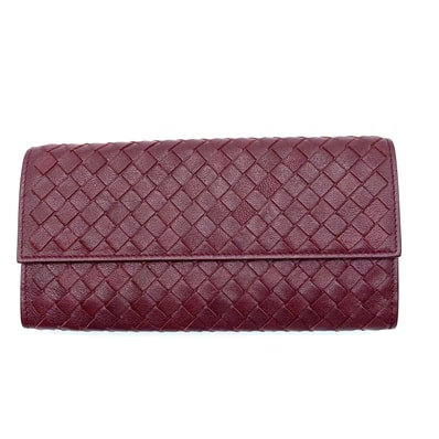 Bottega Veneta Intrecciato Lambskin Nappa Continebtal Wallet "Bordeaux"