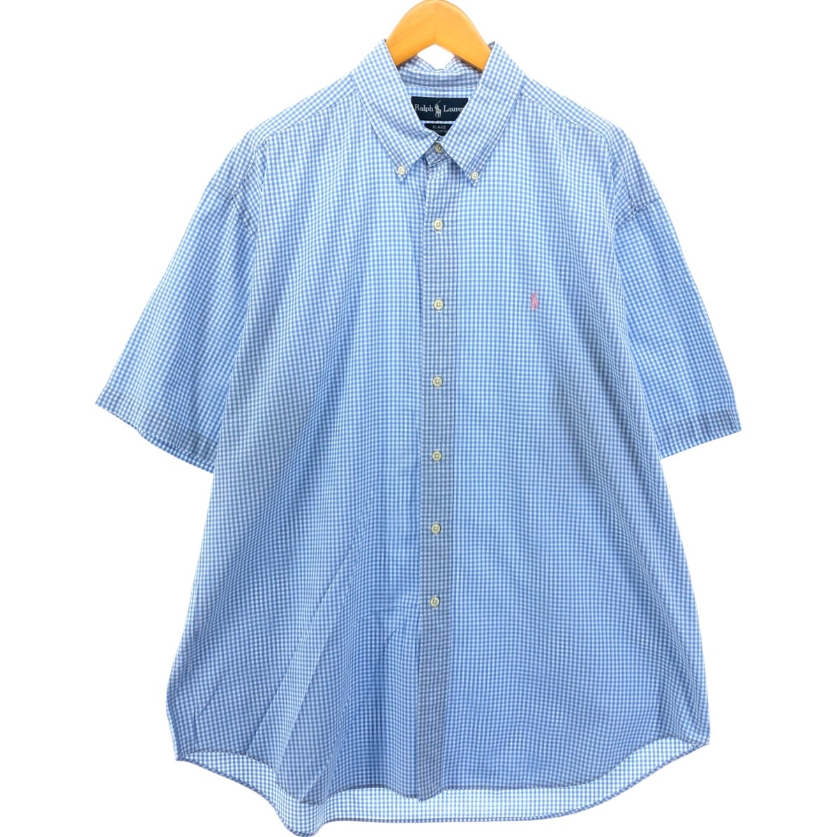 古着 ラルフローレン Ralph Lauren ギンガムチェック 半袖 ボタンダウン チェックシャツ メンズXL相当/eaa552710