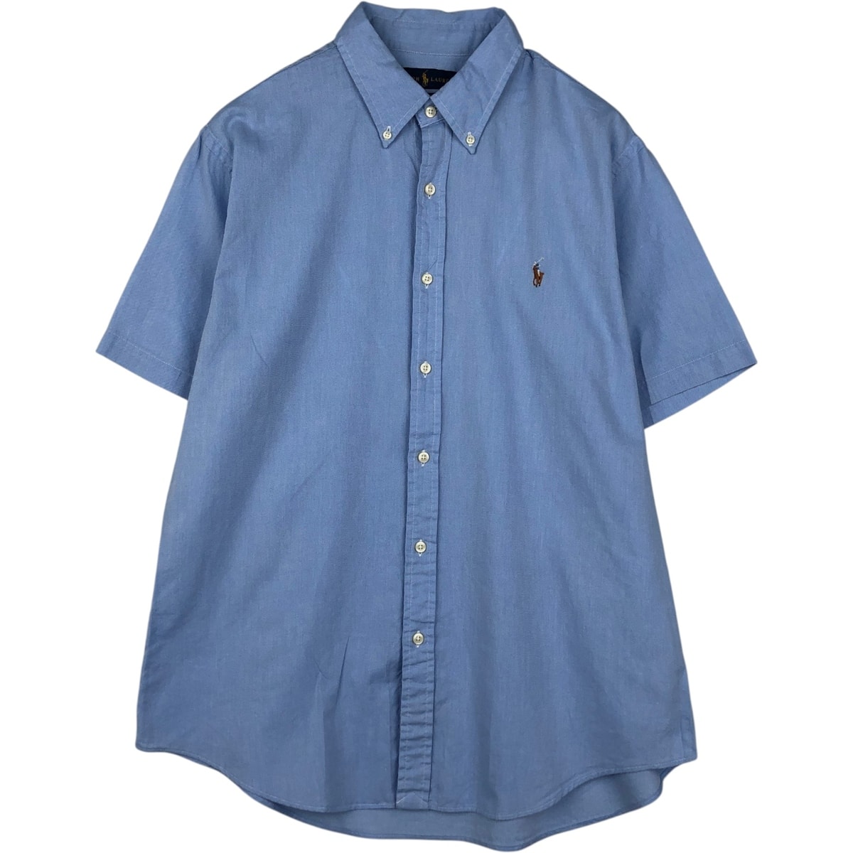 古着 ラルフローレン Ralph Lauren SLIM FIT SHAMBRAY OXFORD 半袖 ボタンダウンシャツ メンズXL相当/eaa638310