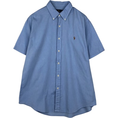 古着 ラルフローレン Ralph Lauren SLIM FIT SHAMBRAY OXFORD 半袖 ボタンダウンシャツ メンズXL相当/eaa638310