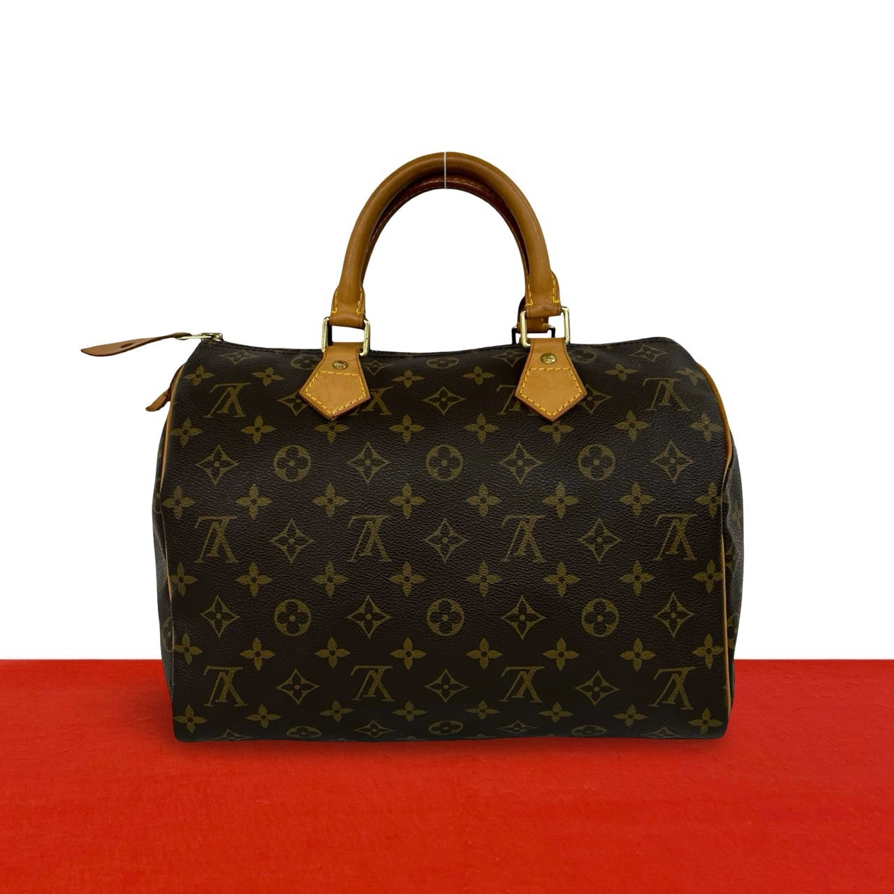LOUIS VUITTON ルイヴィトン スピーディ 30 モノグラム レザー PVC ハンドバッグ ブラウン
31336