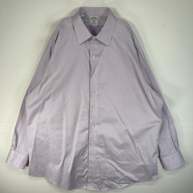 古着 ブルックスブラザーズ Brooks Brothers 長袖シャツ 1818 REGENT カラーステイ 2XL パープル系 無地 メンズ