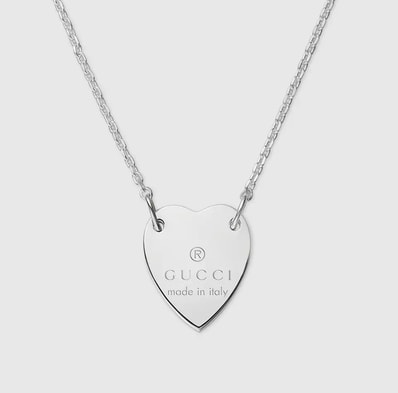 GUCCI Gucci Trademark Heart Motif Stud Necklace