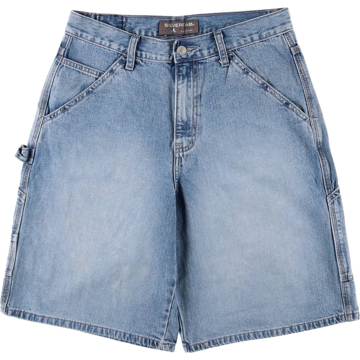 古着 00年代 リーバイス Levi's SILVER TAB シルバータブ デニムペインターショーツ ショートパンツ メンズw32相当/eaa480853