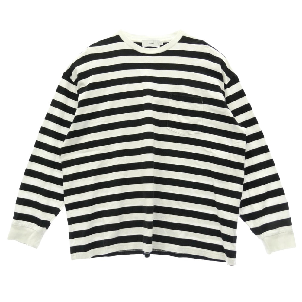 GRAPHPAPER グラフペーパー 21SS GU211-70147B Border L/S Pocket Tee ボーダー ロングスリーブ ポケット 長袖 Tシャツ カットソー ブラック系 ホワイト系 1【中古】