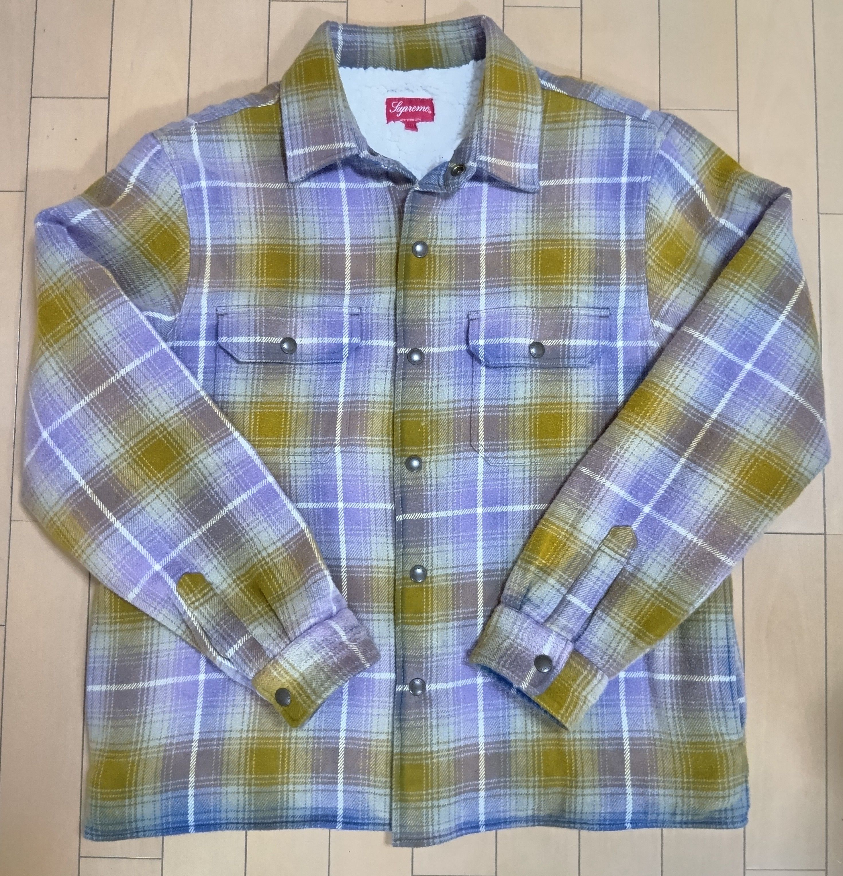 Supreme Shearling Lined Flannel Shirt "Olive"