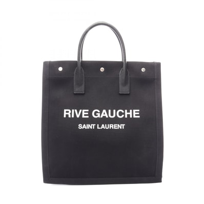 サンローランパリ SAINT LAURENT PARIS RIVE GAUCHE リヴ ゴーシュ トートバッグ バッグ キャンバス レザー レディース ブラック系 / ホワイト系 632539 【中古】