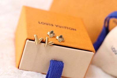 Louis Vuitton Essential V Stud Earrings "Gold"
