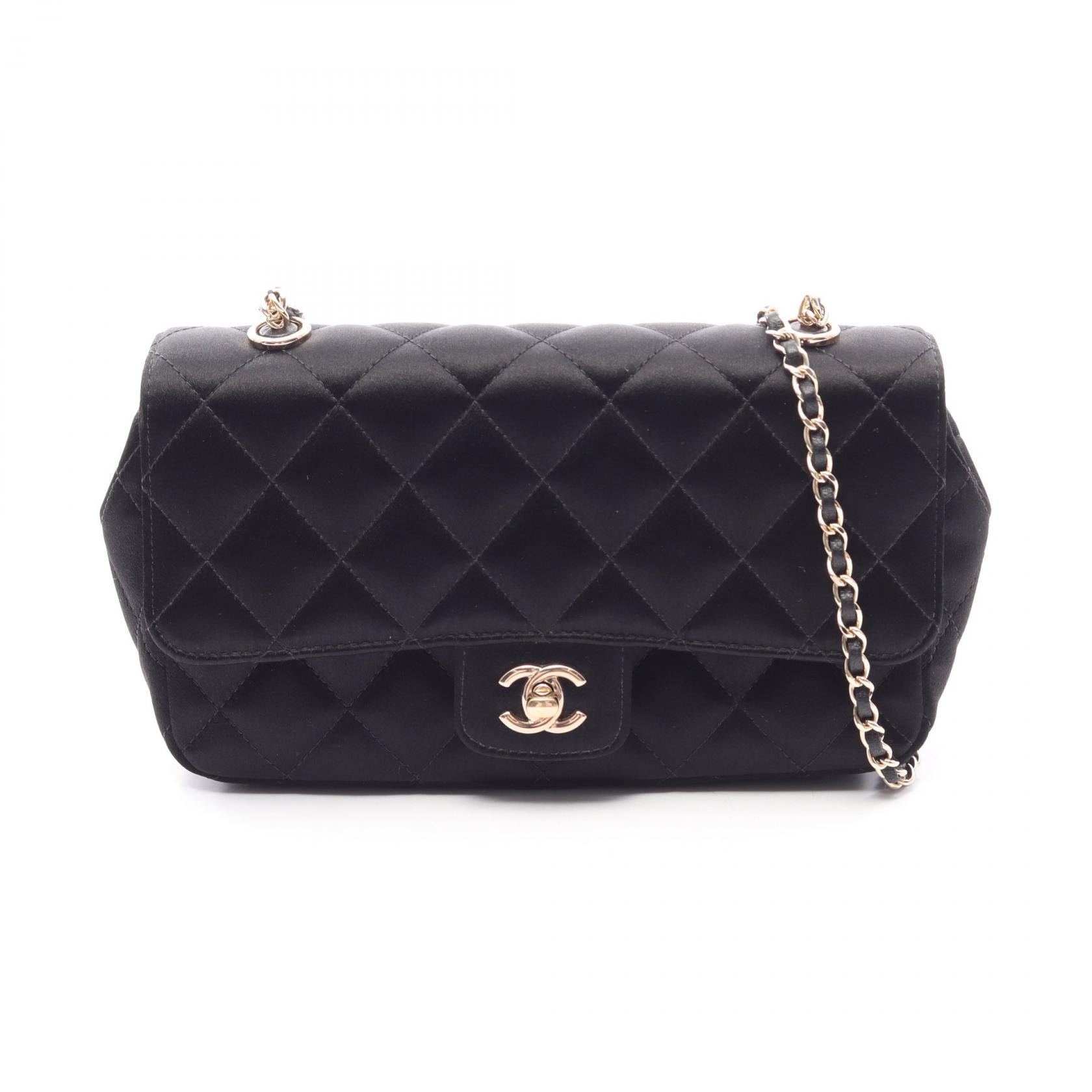 シャネル CHANEL ミニマトラッセ ショルダーバッグ バッグ ファブリック レディース ブラック系 【中古】