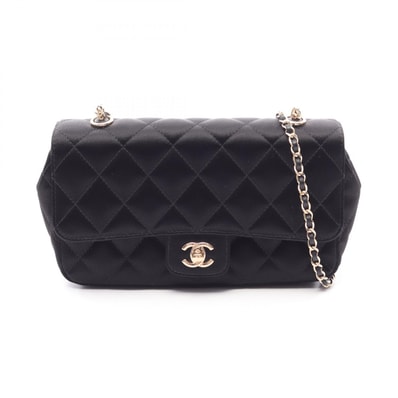 シャネル CHANEL ミニマトラッセ ショルダーバッグ バッグ ファブリック レディース ブラック系 【中古】