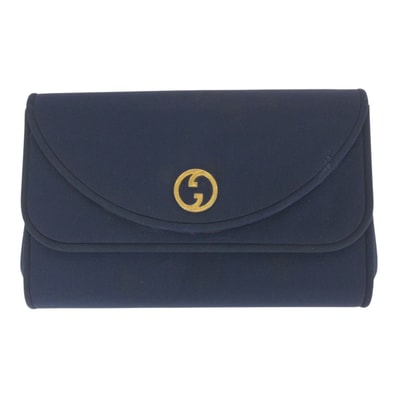 GUCCI グッチ ヴィンテージ オールドグッチ ネイビー ゴールド金具 キャンバス チェーンショルダーバッグ 肩掛け 506428 【中古】