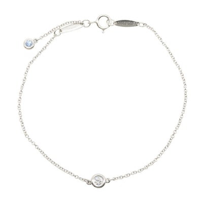 ティファニー TIFFANY&CO バイザヤードブレス 日本限定 ブレスレット アクセサリー Pt950プラチナ ダイヤモンド レディース シルバー系 / クリア系 【中古】