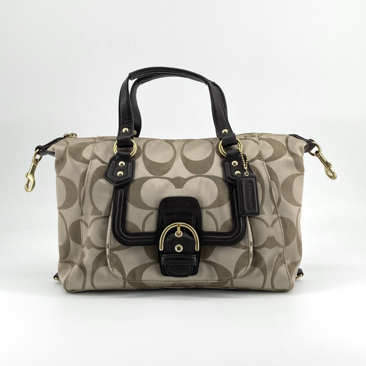 COACH(コーチ) シグネチャー サッチェル 2WAY F24741 ハンドバッグ ベージュ×ブラウン