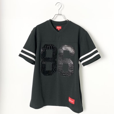 Supreme Faux Croc Football Jersey "Black"