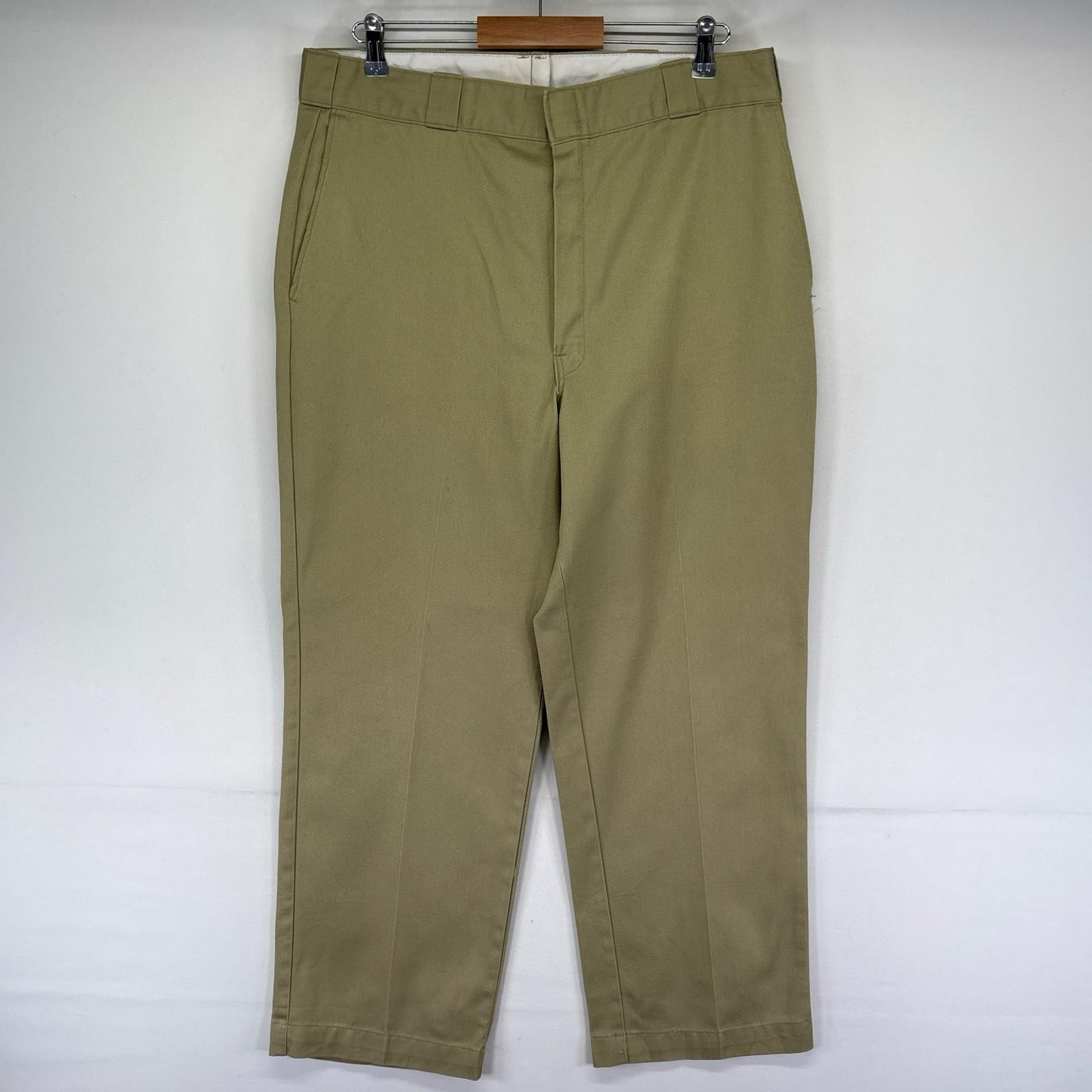 古着 90's/90年代 ディッキーズ Dickies USA製 パンツ ワークパンツ チノパン ワンポイントロゴ W38 L29  ベージュ系 メンズ