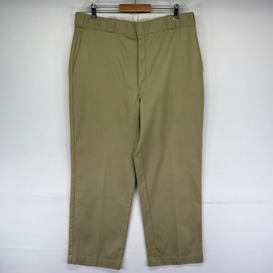 古着 90's/90年代 ディッキーズ Dickies USA製 パンツ ワークパンツ チノパン ワンポイントロゴ W38 L29 ベージュ系 メンズ