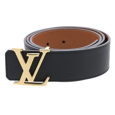 LOUIS VUITTON ルイ・ヴィトン サンチュールLV イニシアル リバーシブル ベルト M9151 レザー ブラック ブラウン レディース【中古】
