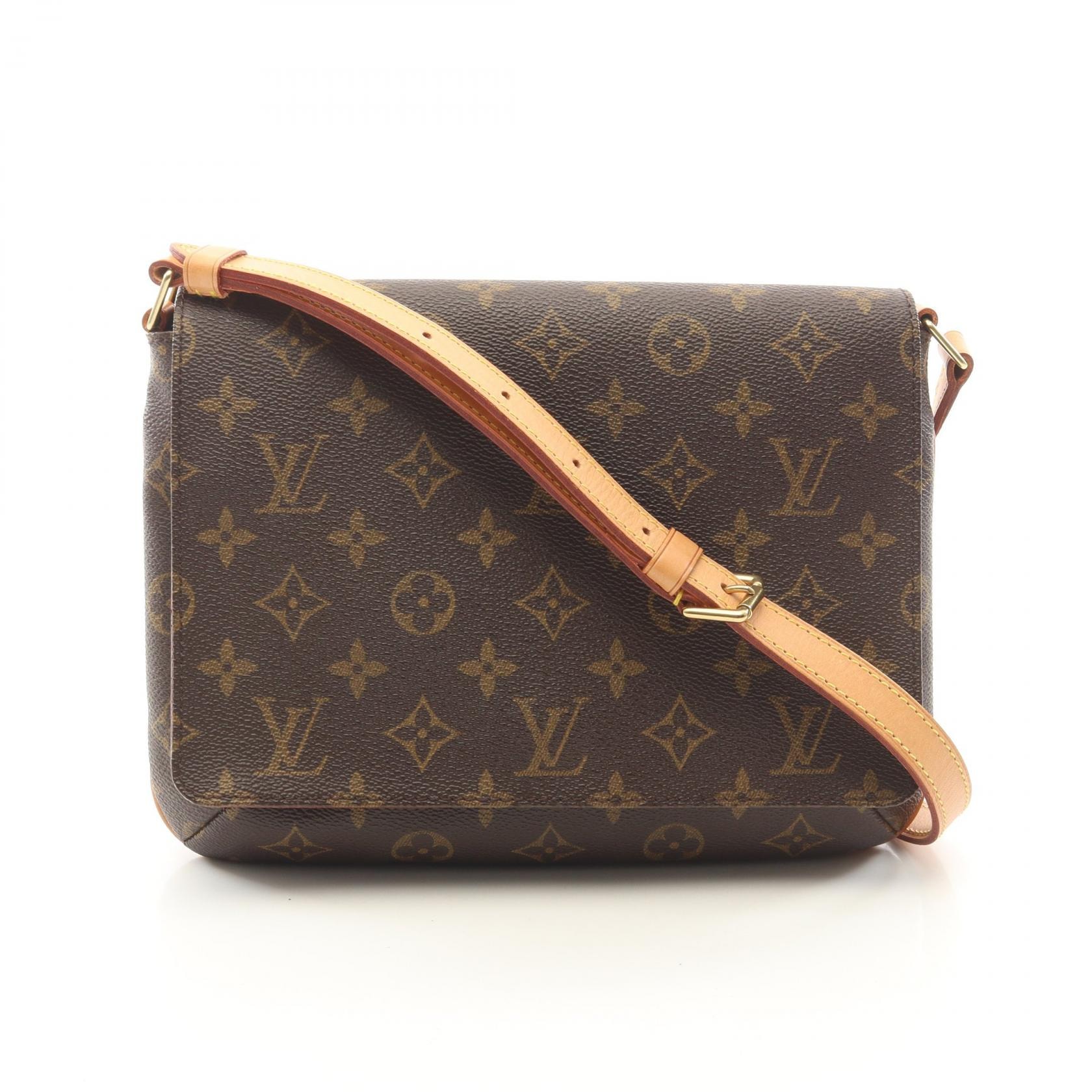 ルイ・ヴィトン LOUIS VUITTON ミュゼットタンゴ ショートストラップ モノグラム ショルダーバッグ バッグ PVCコーティングキャンバス レザー レディース ブラウン系 M51257 【中古】