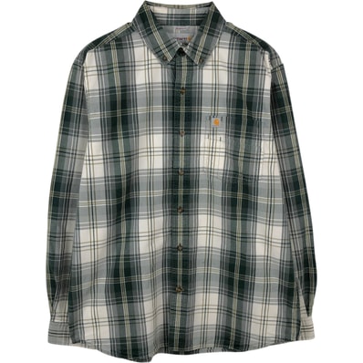 古着 カーハート Carhartt RELAXED FIT チェック柄 長袖 ボタンダウン ワークシャツ メンズM相当/eaa663384
